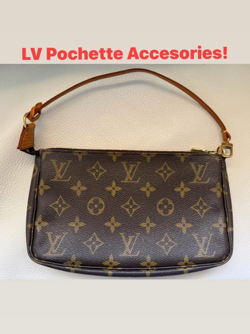 Louis Vuitton Monogram Pochette Accessoires - Brown Monogram with Vachetta Strap